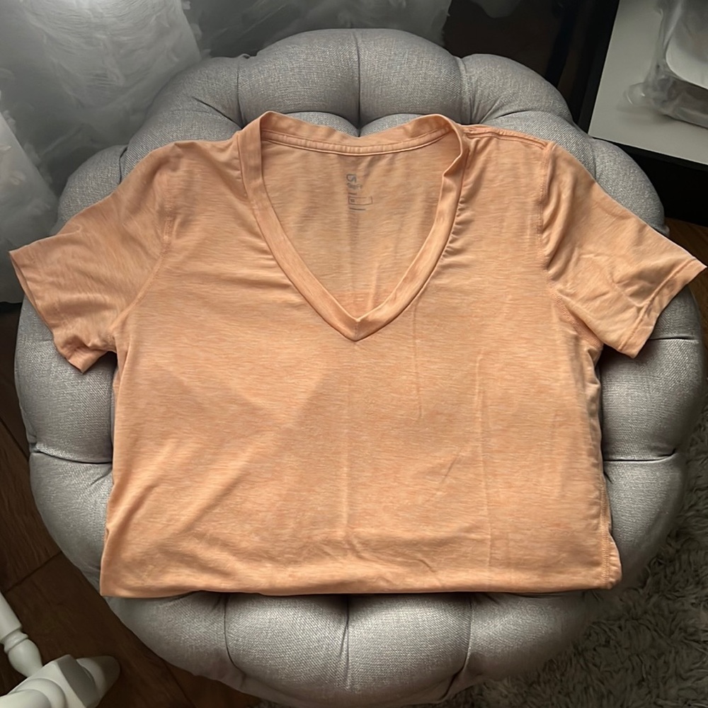 Gap GapFit Orange V-Neck Activewear T-Shirt Size XS